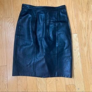 WOMEN 100% LEATHER MIDI SKIRT SIZE 7/8